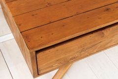 Massives TV-Board FINCA 180cm vintage braun recyceltes Pinienholz mit Schubladen