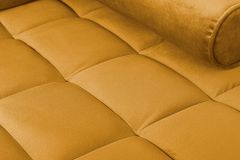 Elegantes Ecksofa COZY VELVET 260cm senfgelb Samt Federkern 3-Sitzer