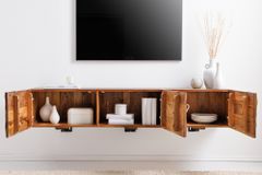 Massivholz TV-Bank SCORPION 160cm braun Mango Lowboard Hängeschrank