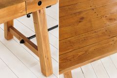 Massiver Esstisch FINCA 165-240cm vintage braun verlängerbar Pinienholz Bohlenoptik
