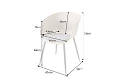Moderner Stuhl DESIGNO schwarz Kunststoff Gartenstuhl mit Armlehnen Indoor Outdoor