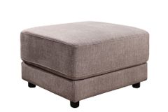 Moderner Hocker LOFT 75cm taupe Vogue Velours Samt Nosagfederung Taschenfederkern