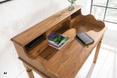 Design Sekretär HEMINGWAY L 115cm braun Mangoholz honey finish Schreibtisch