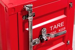 Container-Schrank GLOBETROTTER 50cm rot Metall Nachttisch Beistellschrank