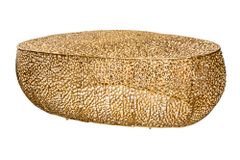 Filigraner Design Couchtisch ABSTRACT LEAF 130cm gold Handarbeit