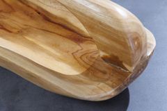 Massive Holzschale BALI 60cm Teakholz mit Griff natürliche Maserung