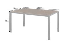 Moderner Gartentisch DESIGNO 150cm dunkelbraun schwarz Aluminium wetterfest
