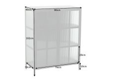Industrial Vitrine DURA STEEL 80cm schwarz Metall Riffelglas