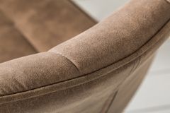 Design Freischwinger Stuhl MIAMI taupe antik Microfaser Metallgestell matt schwarz