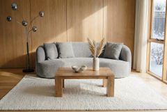 Massiver Couchtisch MAKASSAR 100cm natur Mangoholz cream finish einzigartige Maserung