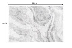 Design XXL Teppich ART RUGS 350x240cm grau weiß Flachgewebe Indoor