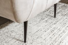 Retro Sessel NOBLESSE 105cm champagner beige Samt mit Ziersteppung