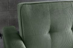 Ausziehbares Schlafsofa SMART 180cm grün Cord 2-Sitzer Couch mit Nosagfederung