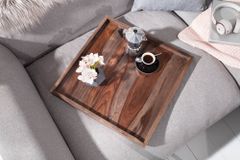 Massives Tablett MAKASSAR 50cm Sheesham smoke finish Servierbrett