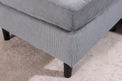 Modernes Ecksofa STOCKHOLM 220cm grau Cordstoff Federkern 3-Sitzer-Sofa