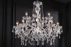 Design Kronleuchter CRYSTAL XL 80cm klar Acryl 15-armig Lüster