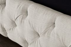 Design Boxbett PARIS 180x200cm beige Leinen Chesterfield Doppelbett