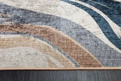 Moderner Teppich EARTH 230x160cm braun beige blau Flachgewebe Indoor