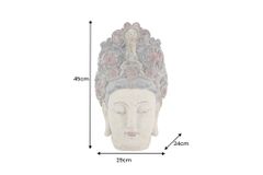 Figur BUDDHA HEAD 45cm mehrfarbig handmade Deko-Kopf Blumengöttin