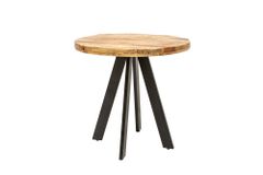 Massiver Esstisch IRON CRAFT 80cm rund natur Mangoholz