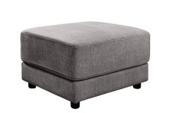 Moderner Hocker LOFT 75cm grau Vogue Velours Samt Nosagfederung Taschenfederkern