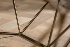Eleganter Couchtisch DIAMOND 70cm grün messing mit Marmorplatte