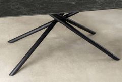 Design Esstisch OSAKA 160cm anthrazit Keramik schwarz Sterngestell Metall