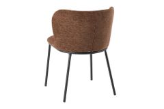 Design Stuhl LYON braun Chenille schwarze Metallbeine