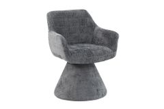 Drehbarer Stuhl AMBIENTO grau Bouclé 180° mit Auto-Return Polsterstuhl