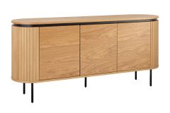 Modernes Sideboard ATELIER 160cm natur Eiche schwarz Metall vier Fächer