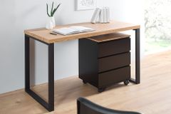 Design Schreibtisch OAK DESK 120cm Eiche Vintage Metallgestell schwarz