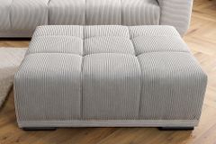 Moderner Hocker ELEGANCIA 110cm champagner beige Cord Fußhocker Sitzhocker