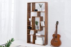 Massives Bücherregal CUBUS 180cm braun Sheesham stone finish einzigartige Maserung