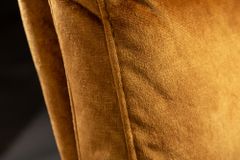 Moderner Freischwinger Stuhl COMFORT senfgelb Samt mit Komfortgriff