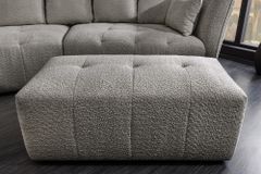Moderner Hocker ROYAL 120cm grau Bouclé Federkern Sitzhocker Fußhocker