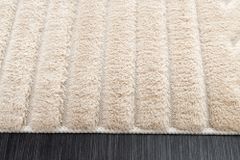 3D strukturierter Kurzflor Teppich ART DECO 230x160cm beige Hoch-Tief-Effekt