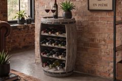 Authentisches Weinregal BODEGA 65cm natur Pinie Weinfass Shabby Chic