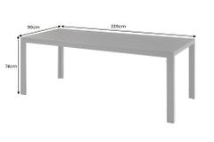 Moderner Gartentisch DESIGNO 205cm anthrazit schwarz Aluminium wetterfest