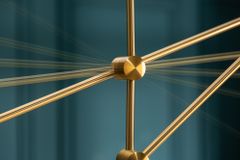 Elegante Hängelampe VARIATION 128cm gold mit sechs schwenkbaren Leuchten