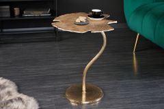 Dekorativer Beistelltisch GINKGO LEAF 55cm gold handmade Metall