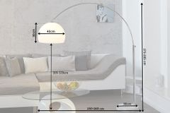 Ausziehbare Bogenlampe LOUNGE DEAL 175-205cm weiß Marmorfuß Stehlampe