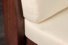 Outdoor Gartenstuhl KOPENHAGEN beige braun Akazie honey finish inkl. Kissen stapelbar