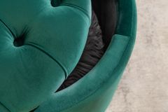 Eleganter Hocker MODERN BAROCK 50cm dunkelgrün Samt Aufbewahrungkorb