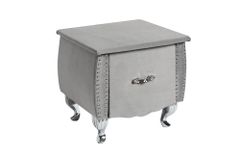 Eleganter Nachttisch EXTRAVAGANCIA 50cm silbergrau Samt Nachtkommode mit Schublade