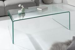 Extravaganter Glas Couchtisch FANTOME 110cm transparent