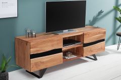 Massives TV-Board AMAZONAS 160cm Akazie Metall Lowboard Baumkante