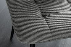 Moderner Design Stuhl TRES CHIC grau Cord schwarze Metallbeine Esszimmer
