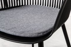 Design Stuhl AIRE schwarz Kunststoff Stahlgestell Indoor Outdoor inkl. Kissen