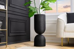 Moderne Vase SANDGLASS XL 70cm schwarz Eisen handmade beidseitig nutzbar
