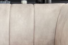 Retro Sessel NOBLESSE 105cm champagner beige Samt mit Ziersteppung